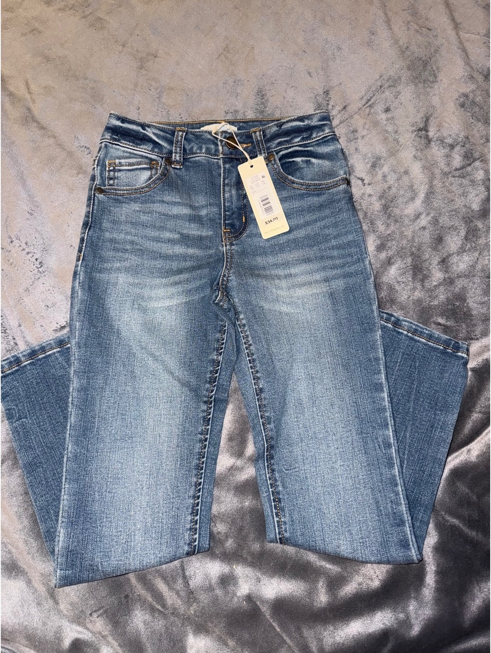 Copper Key Girls Size 7 Light Wash Blue Denim Jeans with Original Tags